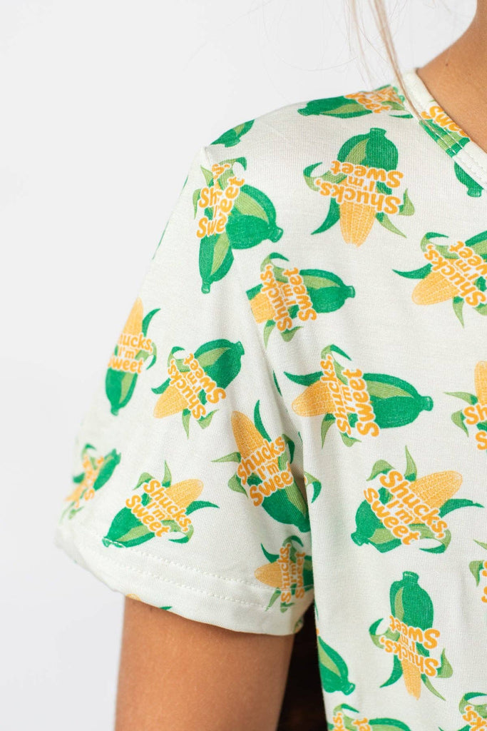 'Shucks, I'm Sweet' Toddler/Youth Bamboo Pajama Set - mygreentoy.com