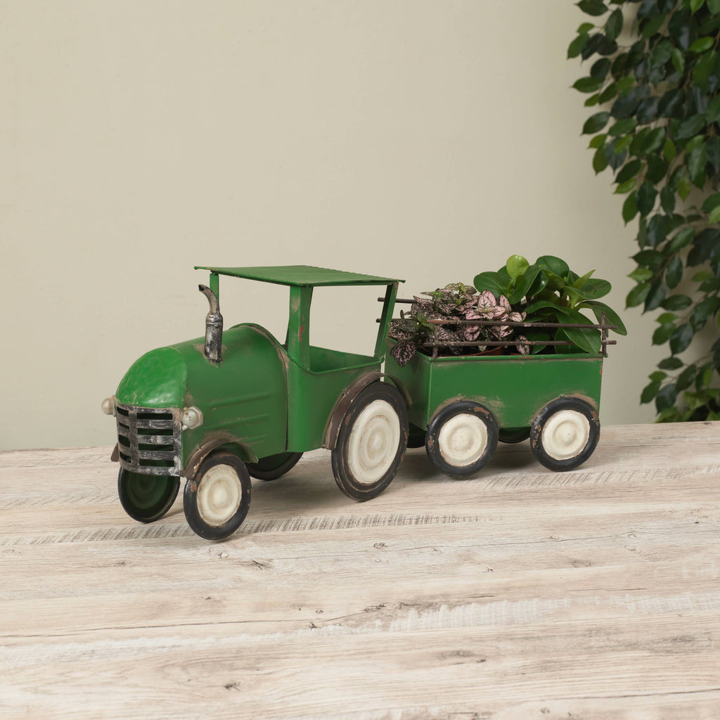 Metal Antique Tractor w/ Wagon - mygreentoy.com