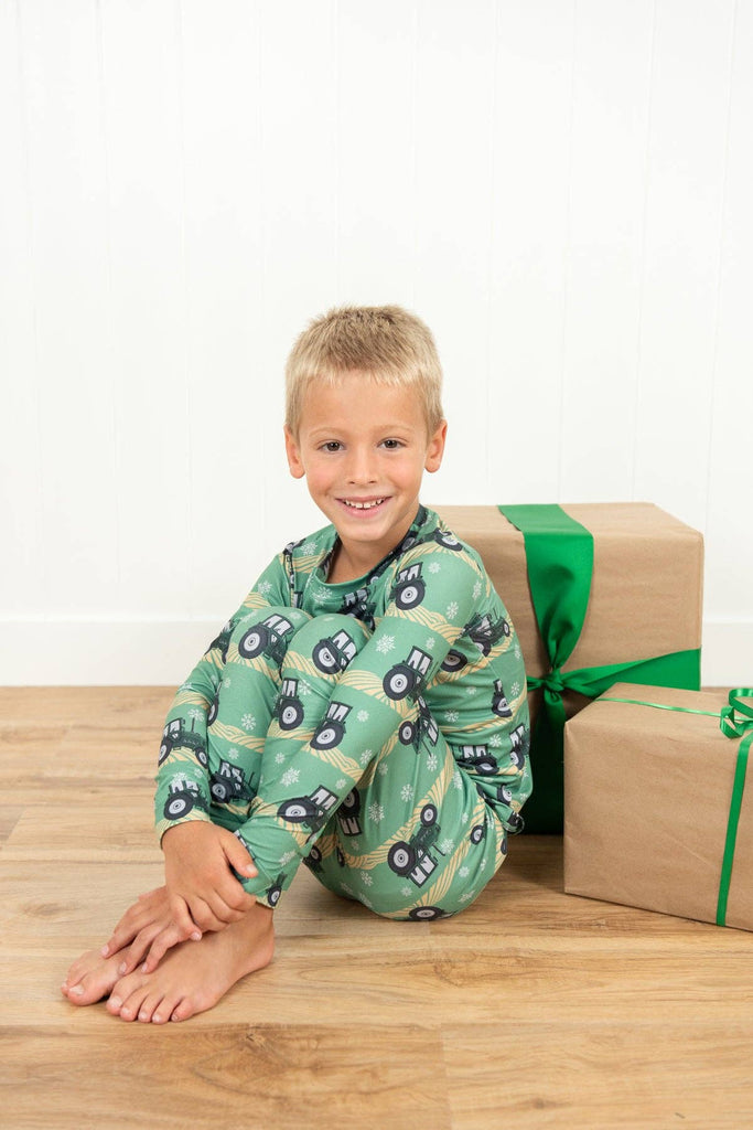 Green Tractor Christmas Toddler/Youth Pajama Set *PREORDER* - mygreentoy.com