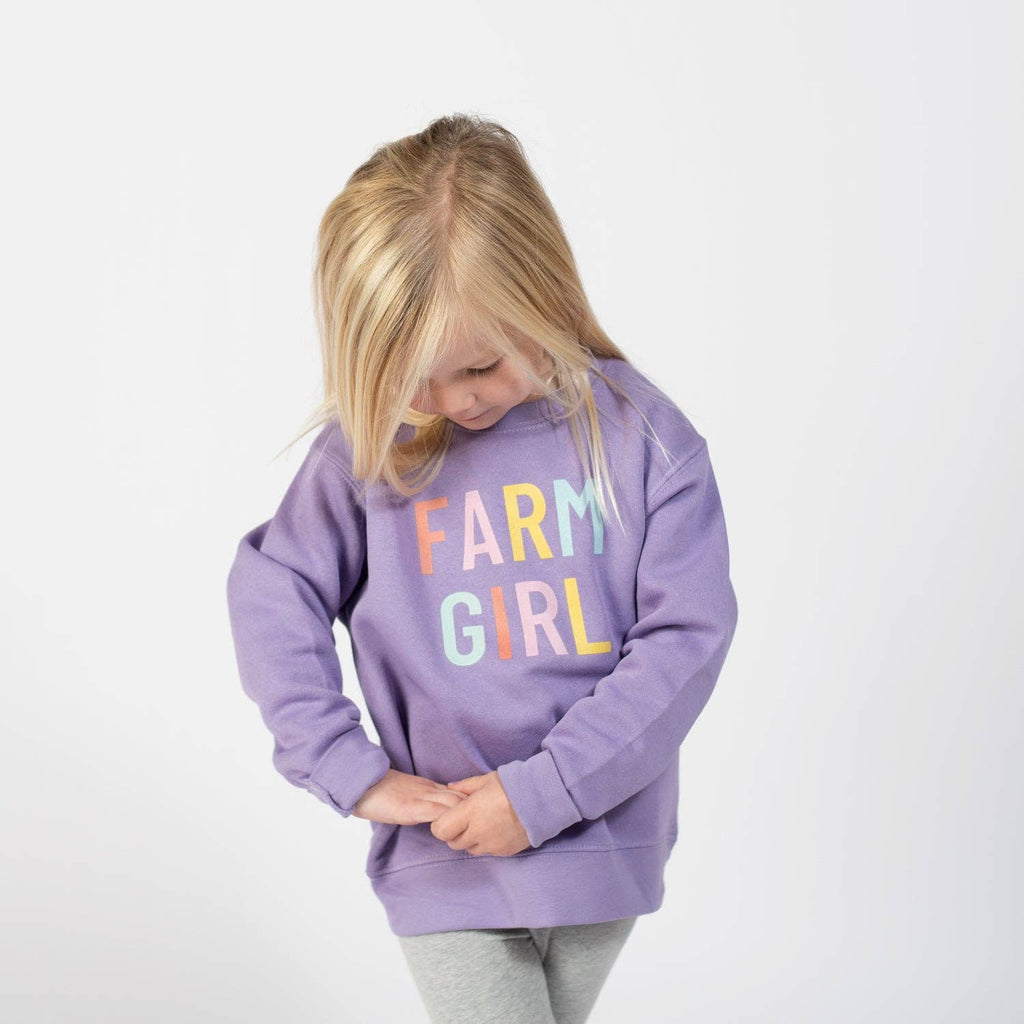 Western Purple ‘Farm Girl’ Graphic Crewneck - Toddler - mygreentoy.com
