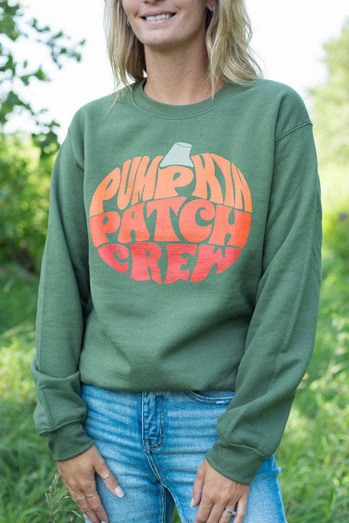Fall 'Pumpkin Patch Crew' Graphic Women's Crewneck - mygreentoy.com