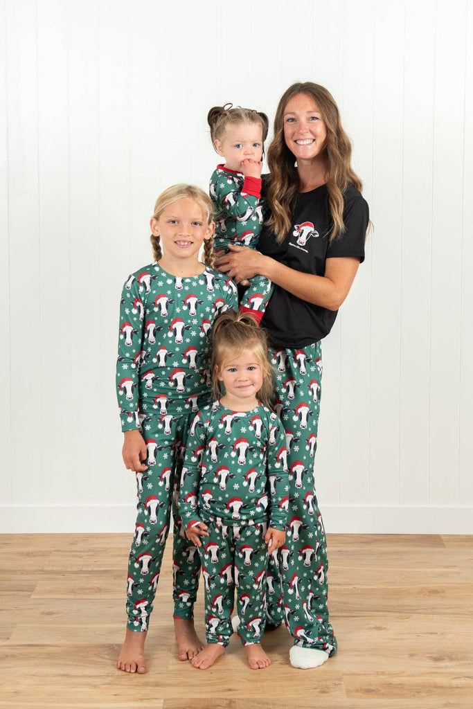 Santa Cows & Snowflakes Adult Pajama Pants *PREORDER* - mygreentoy.com