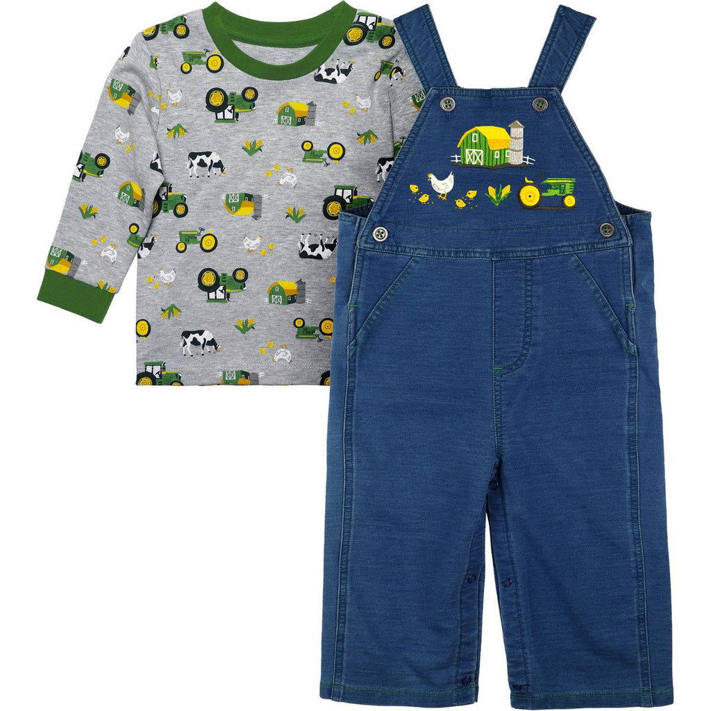 Infant Boy Overall Set Tractor - mygreentoy.com