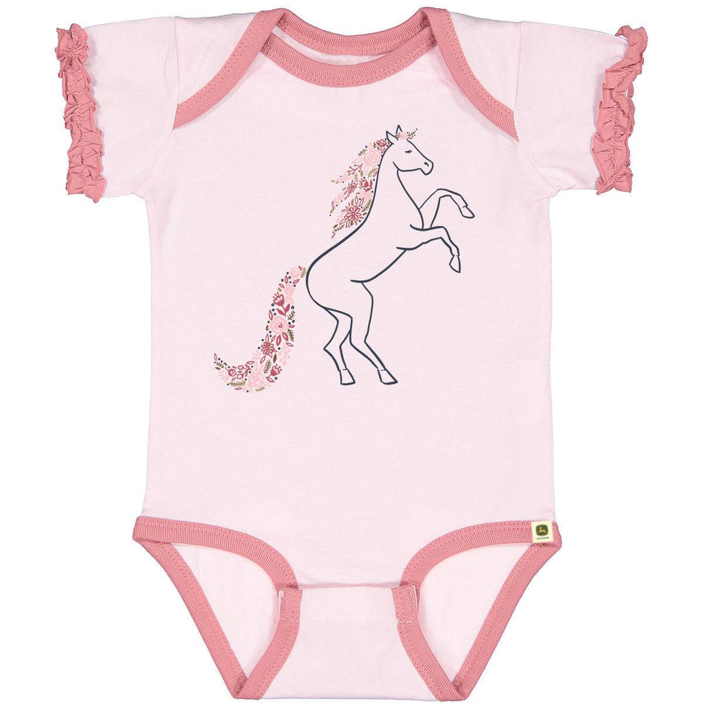 DGT Infant Floral Horse Bodysuit - mygreentoy.com
