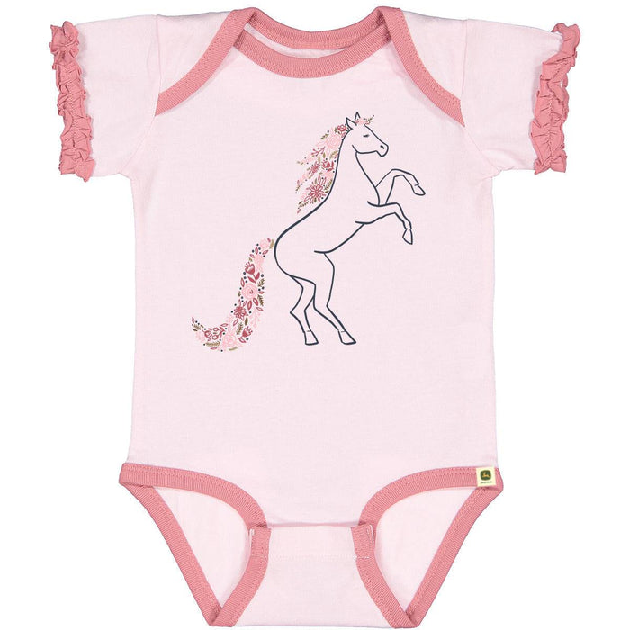 DGT Infant Floral Horse Bodysuit