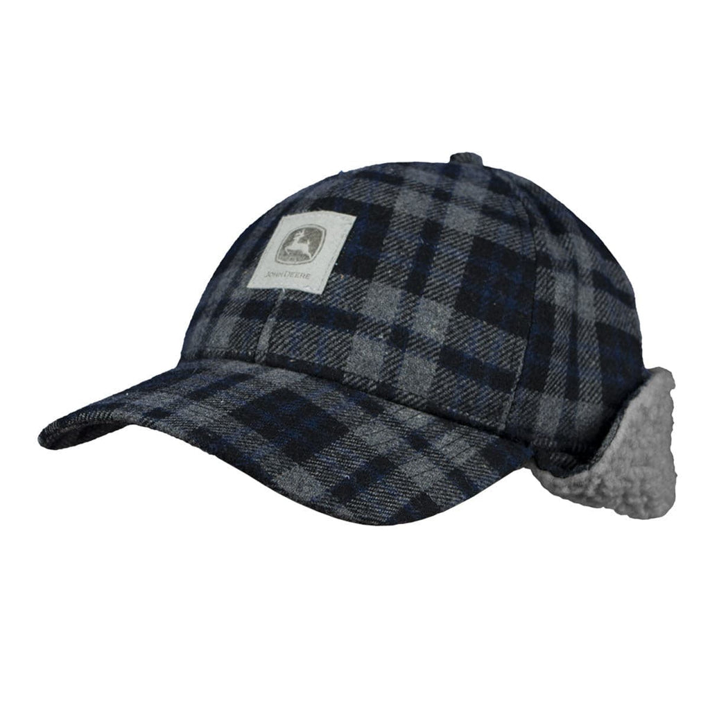 Mens Black Plaid Winter Cap - mygreentoy.com