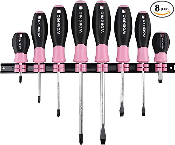 8pc. Pink Magnetic Screwdriver Set - mygreentoy.com