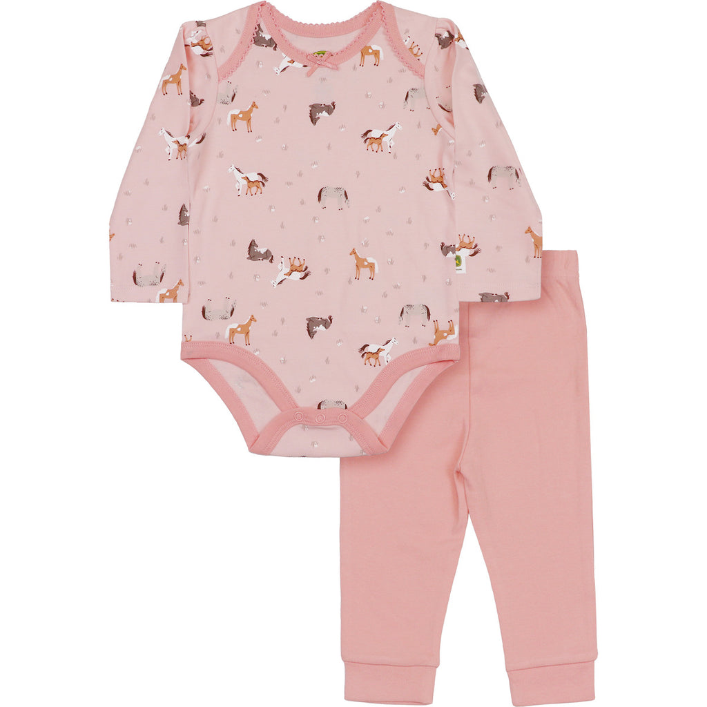 Girl Infant Pant Set Horse - mygreentoy.com